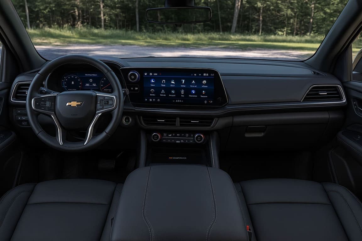 Spacious Chevrolet Tahoe cabin interior with leather seats